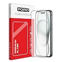POPIO Matte Gaming Tempered Glass Compatible For iPhone 15 (Black) Edge-To-Edge Protector Coverage With Easy Installation Kit