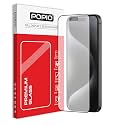 POPIO Matte Gaming Tempered Glass Compatible for iPhone 15 Pro Max (Black) Edge to Edge Coverage with Easy Installation kit