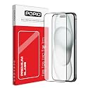 POPIO Matte Gaming Tempered Glass Compatible For iPhone 15 Plus (Black) Edge-To-Edge Protector Coverage With Easy Installation Kit