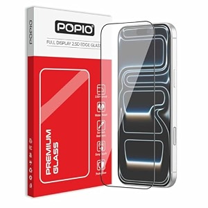 popio military-grade gorilla tempered glass for iphone 18 pro max  17 pro max  9h hardness edge-to-edge bubble-free