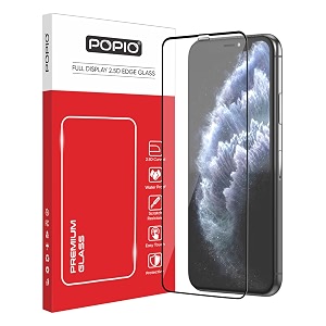 popio military-grade gorilla tempered glass for iphone xs max  11 pro max  9h hardness edge-to-edge bubble-free