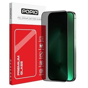 popio military-grade privacy screen protector for iphone 13 pro max  14 plus  9h tempered glass anti-spy protection scratch-resistant hd clarity 1 pack