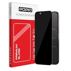 popio military-grade privacy screen protector for iphone air  9h tempered glass anti-spy protection scratch-resistant hd clarity 1 pack