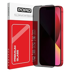 popio military-grade privacy screen protector for iphone 1313 pro  14  16e  17e  9h tempered glass anti-spy protection scratch-resistant hd clarity 1 pack
