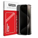 POPIO Military-Grade Privacy Screen Protector for iPhone 15 Pro – 9H Tempered Glass, Anti-Spy Protection, Scratch-Resistant, HD Clarity (1 Pack)