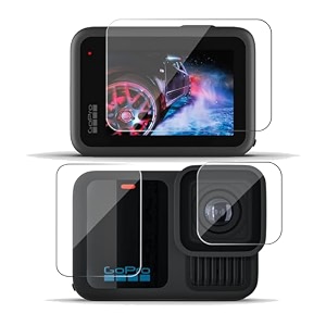 popio military-grade gorilla tempered glass for gopro hero 13 action camera transparent edge-to-edge protector full screen coverage with installation kit complete set of 3 glass