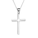 POPLYKE Cross Necklace 925 Sterling Silver Cross Pendant for Men Women
