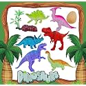 Popo Toys 6 Piece Mini Jurassic Park Dinosaurs Toys Set |Jurassic Sets Dinosaur Kingdom Figures Set for Kids, Large Size, Assorted Animal Figures, Non-Toxic | Surroundings Tree &amp; Egg Included