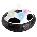 Popo Toys Hover Football | Indoor Floating Hoverball | Disc with Soft Foam Bumpers | Colorful LED Lights | Air Football Soccer Game for Kids