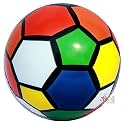Popo Toys Foam PVC Foam Beach Football | No Air Needed | Kids Playball | Best Use at Pools, Beach, Outdoor &amp; Indoor Play | Rainbow, Multicolor, Small