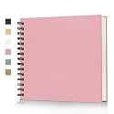 Popotop 12x12 Inch Scrapbook Photo Album, 60 Page Decorative Kraft Paper Book for 4x6 5x7 6x8 Pictures, DIY Memory Photo Albums as Gifts for Wedding Baby Christmas School Family