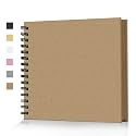 Popotop 8x8 Inch Scrapbook Photo Album, 60 Page Thick Kraft Cardstock Book for 4x6 Pictures, DIY Memory Photo Albums as Gifts for Wedding Baby Christmas School Family