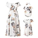 PopReal Mommy and Me Dresses Floral Printed