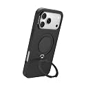 PopSockets Low-Pro iPhone 17 Pro Max Case, Built-in Grip- Black