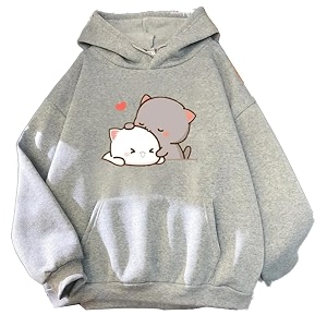 Popster Printed Hooded Sweatshirt Hoody Fleece Regular
