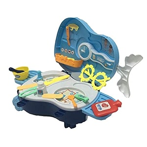popsugar doctor play set with trolley accessories and toys for kids  violin shaped blue