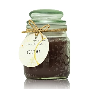 premium scented jar candle - 3 ounces hand-poured with oudh 22-hour burn time paraben amp phthalate-free reusable glass jar perfect for gifting aromatherapy home decor
