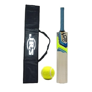 popular willow wooden cricket bat with tennis cricket ball combo for kids size 4 for age 8-10 years and bag cover