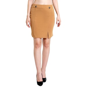 POPWINGS Casual Solid Front Slit Button Styling