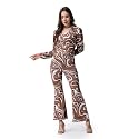 POPWINGS Casual Brown Marble Printed Crop Top