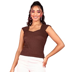POPWINGS Casual Crush Design Sweetheart Neck Sleeveless