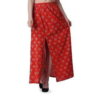POPWINGS Casual Ethnic Bagru Print Long Slit