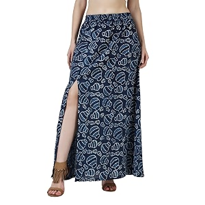 POPWINGS Casual Ethnic Bagru Print Long Slit
