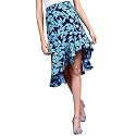 POPWINGS Casual Floral Printed Asymmetric Flare Skirt