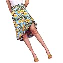 POPWINGS Casual Floral Printed Asymmetric Flare Skirt