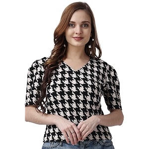 POPWINGS Casual Printed Crop Top for Women