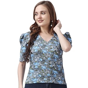 POPWINGS Casual Printed Crop Top for Women