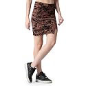POPWINGS Casual Printed Pencil Slit Skirt for