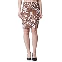 POPWINGS Casual Printed Pencil Slit Skirt for