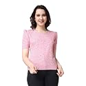POPWINGS Casual Printed Puff Sleeves Round Neck
