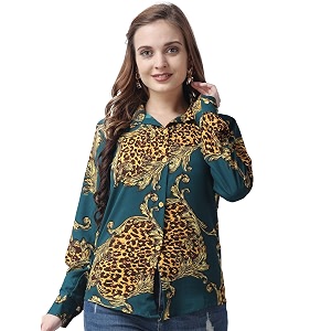 POPWINGS Casual Printed Shirt for Women
