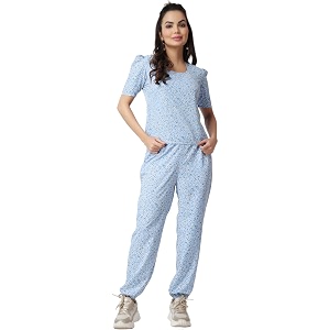 POPWINGS Casual Printed Top and Joggers Set