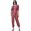 POPWINGS Casual Printed Top and Joggers Set