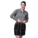 POPWINGS Casual Pure Cotton Checks Crop Shirt