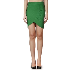 POPWINGS Casual Shimmer Solid Sarong Mini Skirt