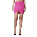 POPWINGS Casual Shimmer Solid Sarong Mini Skirt