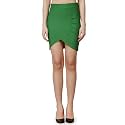 POPWINGS Casual Shimmer Solid Sarong Mini Skirt