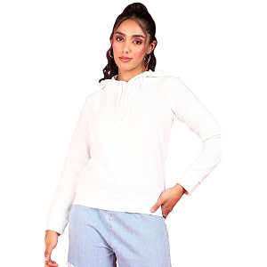 POPWINGS Casual Solid Hooded Pocket Sweatshirt for