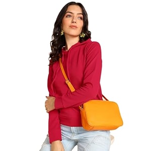 POPWINGS Casual Solid Hooded Pocket Sweatshirt for