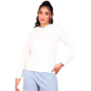 POPWINGS Casual Solid Hooded Pocket Sweatshirt for