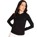 POPWINGS Casual Solid Hooded Pocket Sweatshirt for