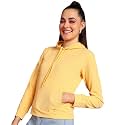 POPWINGS Casual Solid Hooded Pocket Sweatshirt for