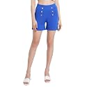 POPWINGS Casual Solid Mid-Rise Button Shorts for