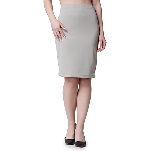 POPWINGS Casual Solid Pencil Skirt for Women