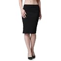 POPWINGS Casual Solid Pencil Skirt for Women