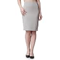 POPWINGS Casual Solid Pencil Skirt for Women